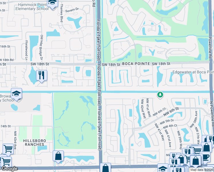 map of restaurants, bars, coffee shops, grocery stores, and more near 7836 Travelers Tree Drive in Boca Raton