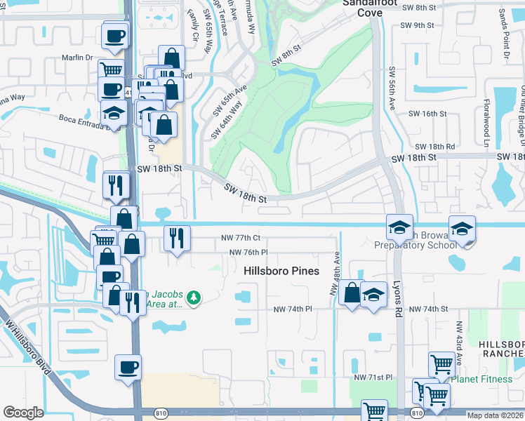 map of restaurants, bars, coffee shops, grocery stores, and more near 9467 Boca Cove Circle in Boca Raton