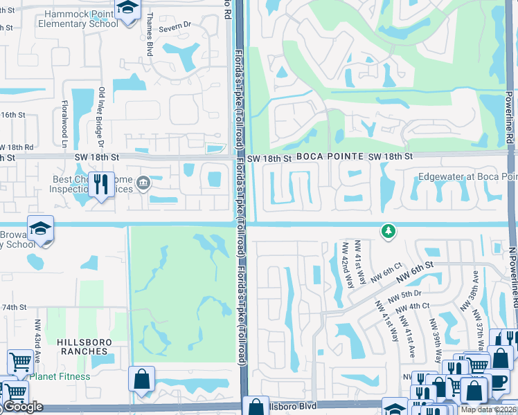 map of restaurants, bars, coffee shops, grocery stores, and more near 7848 Travelers Tree Drive in Boca Raton