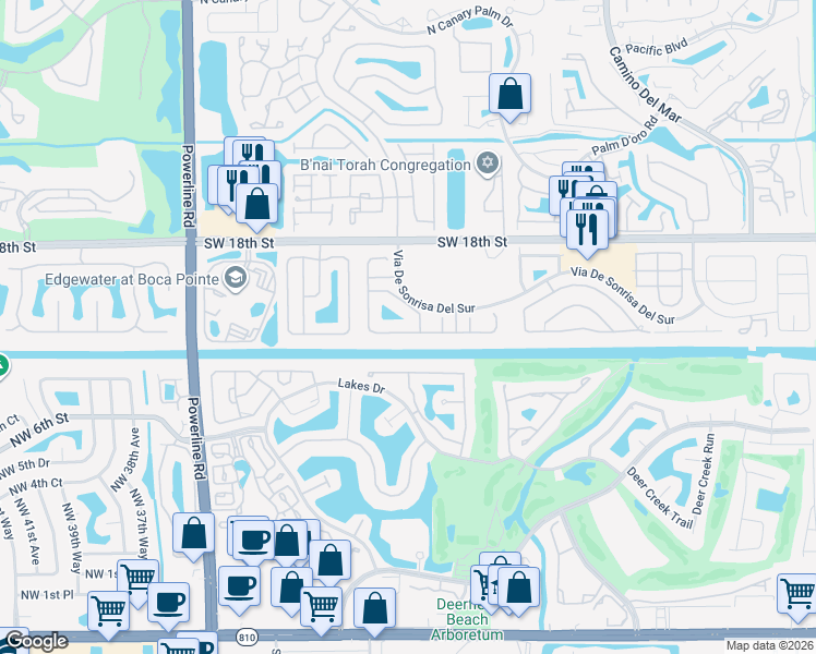 map of restaurants, bars, coffee shops, grocery stores, and more near 6474 Colomera Drive in Boca Raton
