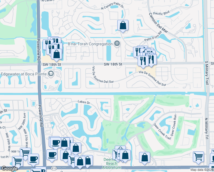 map of restaurants, bars, coffee shops, grocery stores, and more near 23428 Rakelle Circle in Boca Raton