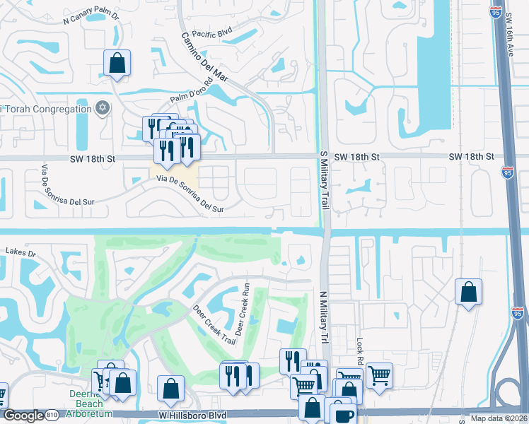 map of restaurants, bars, coffee shops, grocery stores, and more near 23372 Boca Chica Circle in Boca Raton