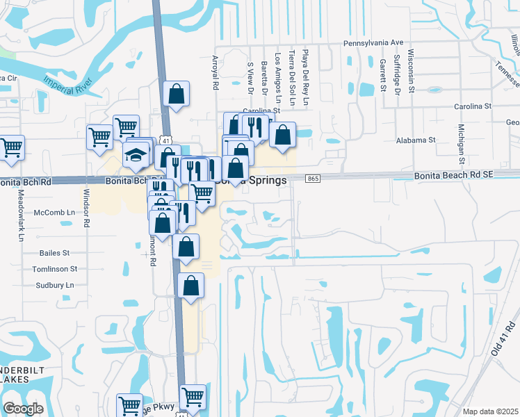 map of restaurants, bars, coffee shops, grocery stores, and more near 9060 Palmas Grandes Boulevard in Bonita Springs