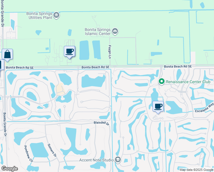 map of restaurants, bars, coffee shops, grocery stores, and more near 28055 Cavendish Court in Bonita Springs