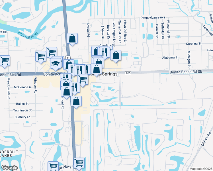 map of restaurants, bars, coffee shops, grocery stores, and more near 28054 Palmas Grandes Lane in Bonita Springs