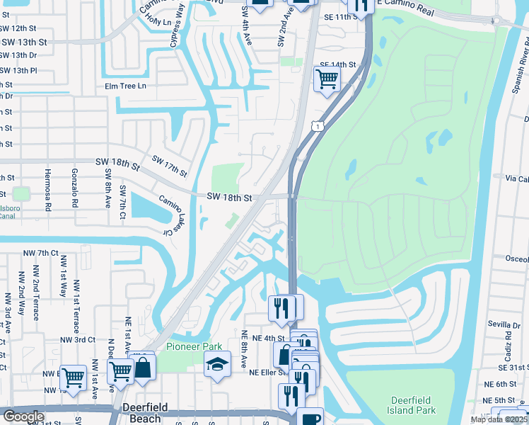 map of restaurants, bars, coffee shops, grocery stores, and more near in Boca Raton
