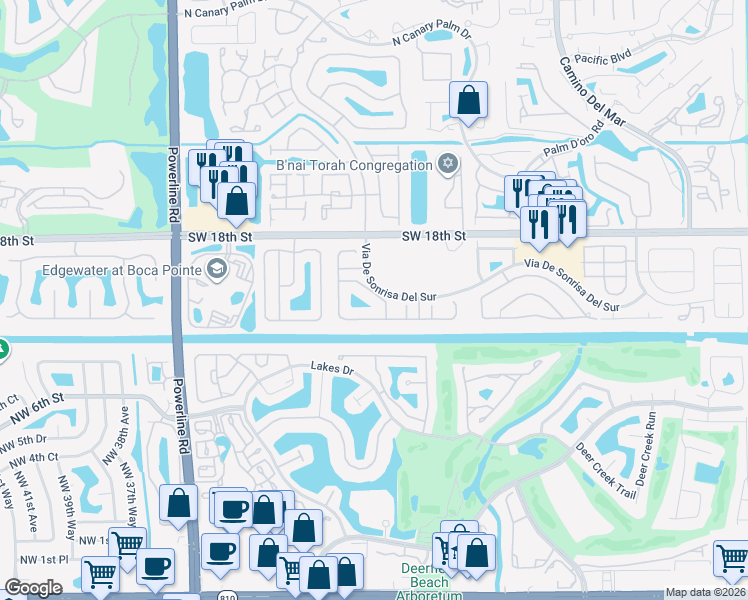 map of restaurants, bars, coffee shops, grocery stores, and more near 6474 Colomera Drive in Boca Raton