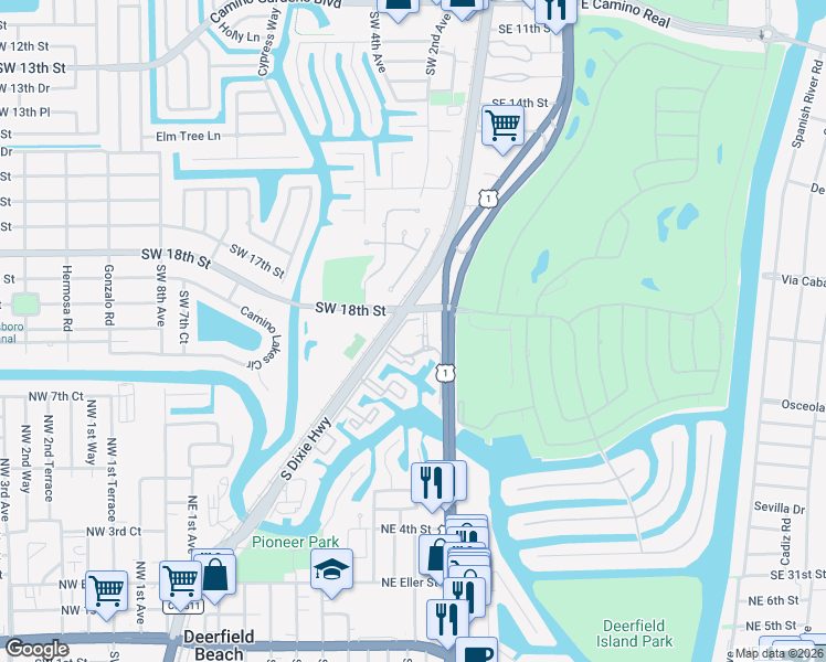 map of restaurants, bars, coffee shops, grocery stores, and more near in Boca Raton