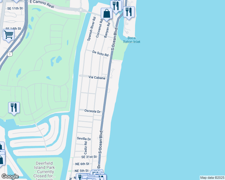 map of restaurants, bars, coffee shops, grocery stores, and more near in Boca Raton
