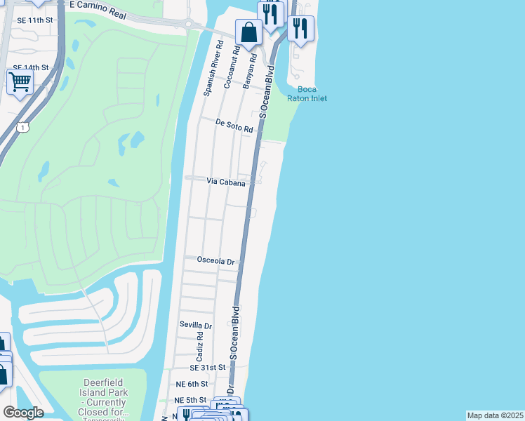 map of restaurants, bars, coffee shops, grocery stores, and more near in Boca Raton