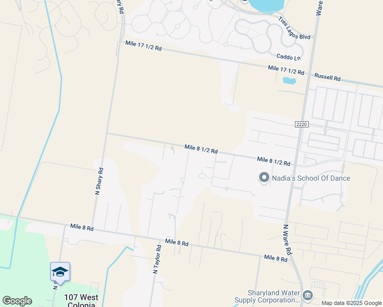 map of restaurants, bars, coffee shops, grocery stores, and more near 5021 Mile 8 1/2 Road in Edinburg