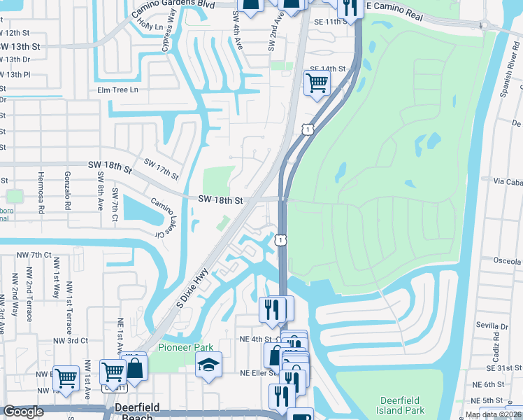 map of restaurants, bars, coffee shops, grocery stores, and more near in Boca Raton