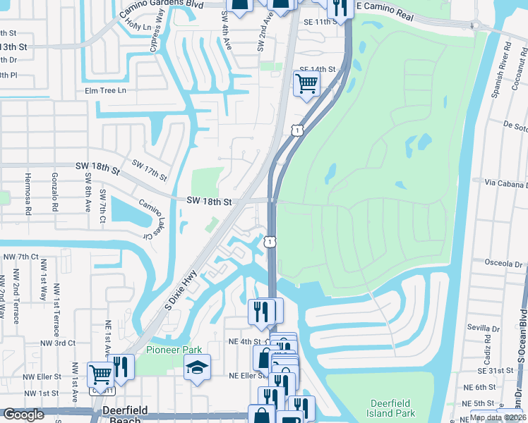 map of restaurants, bars, coffee shops, grocery stores, and more near in Boca Raton