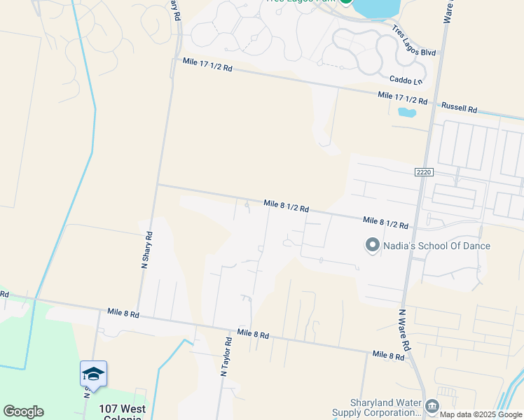 map of restaurants, bars, coffee shops, grocery stores, and more near 5021 Mile 8 1/2 Road in Edinburg