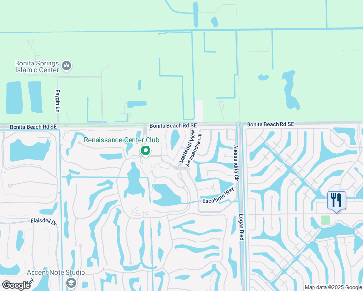 map of restaurants, bars, coffee shops, grocery stores, and more near 28074 Sosta Lane in Bonita Springs