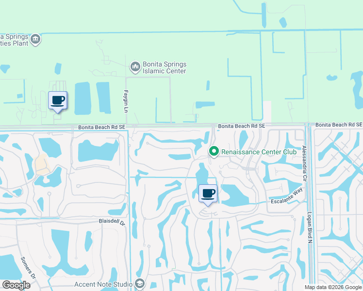 map of restaurants, bars, coffee shops, grocery stores, and more near 14126 Tivoli Terrace in Bonita Springs
