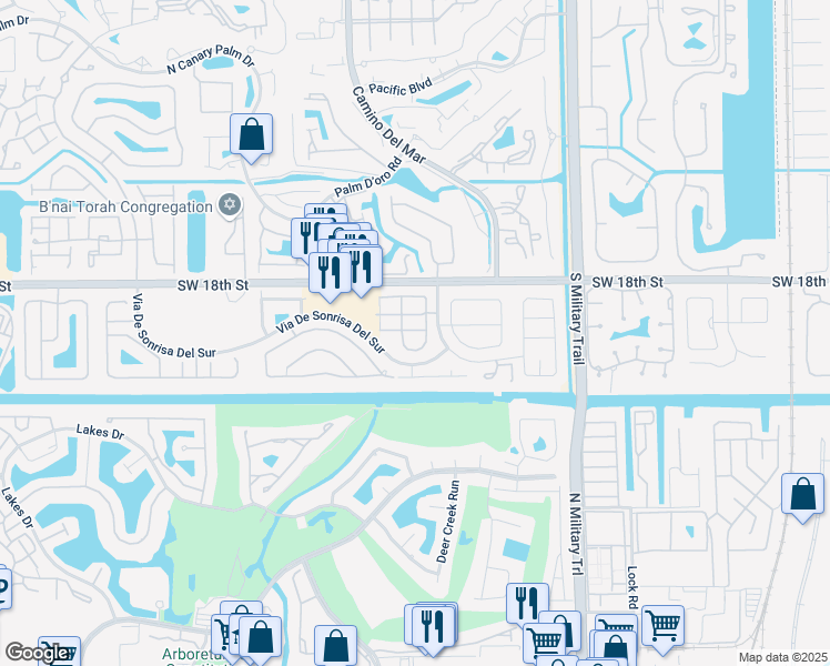 map of restaurants, bars, coffee shops, grocery stores, and more near 23391 Drayton Drive in Boca Raton