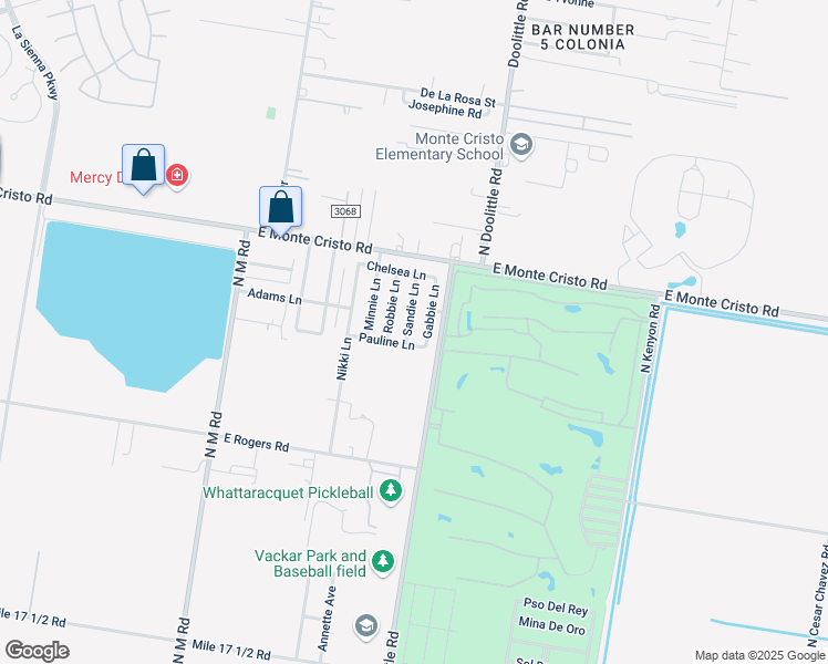 map of restaurants, bars, coffee shops, grocery stores, and more near 3312 Sandie Lane in Edinburg