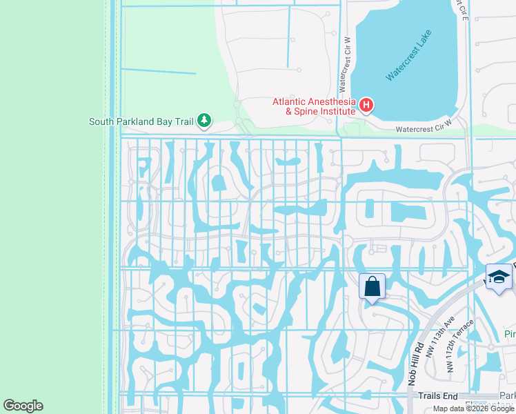 map of restaurants, bars, coffee shops, grocery stores, and more near 8124 Northwest 122nd Lane in Tamarac