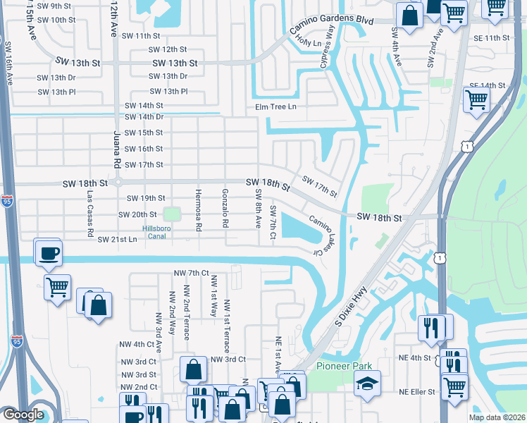 map of restaurants, bars, coffee shops, grocery stores, and more near 796 Camino Lakes Circle in Boca Raton