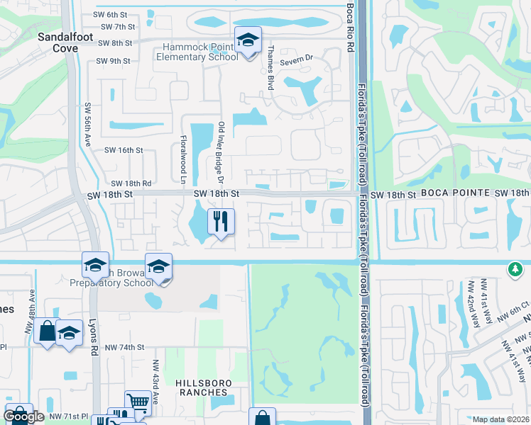 map of restaurants, bars, coffee shops, grocery stores, and more near 8387 Garden Gate Place in Boca Raton