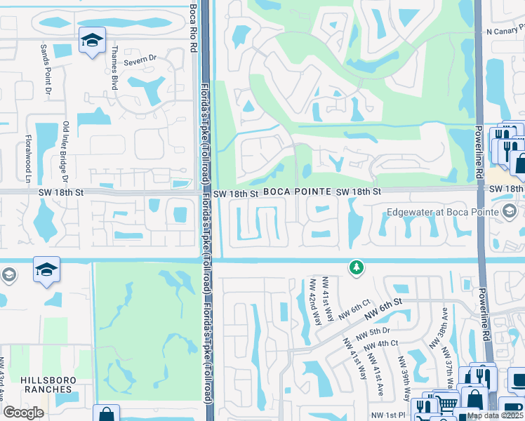 map of restaurants, bars, coffee shops, grocery stores, and more near 7941 Travelers Tree Drive in Boca Raton