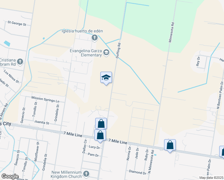 map of restaurants, bars, coffee shops, grocery stores, and more near 8731 North Doffing Road in Mission