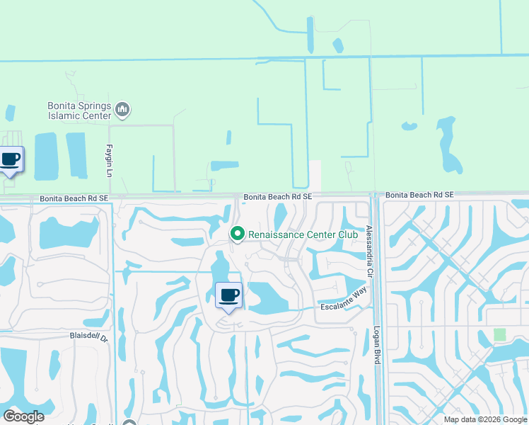 map of restaurants, bars, coffee shops, grocery stores, and more near 28001 Sosta Lane in Bonita Springs