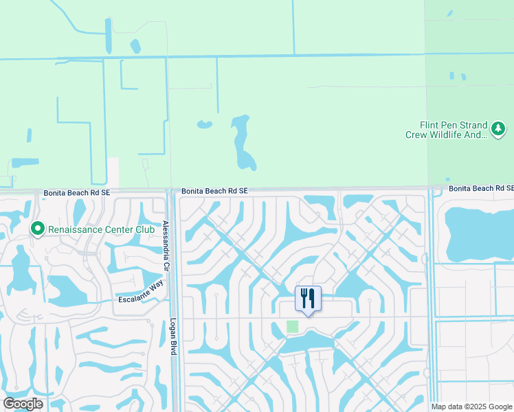 map of restaurants, bars, coffee shops, grocery stores, and more near 28004 Quiet Water Way in Bonita Springs