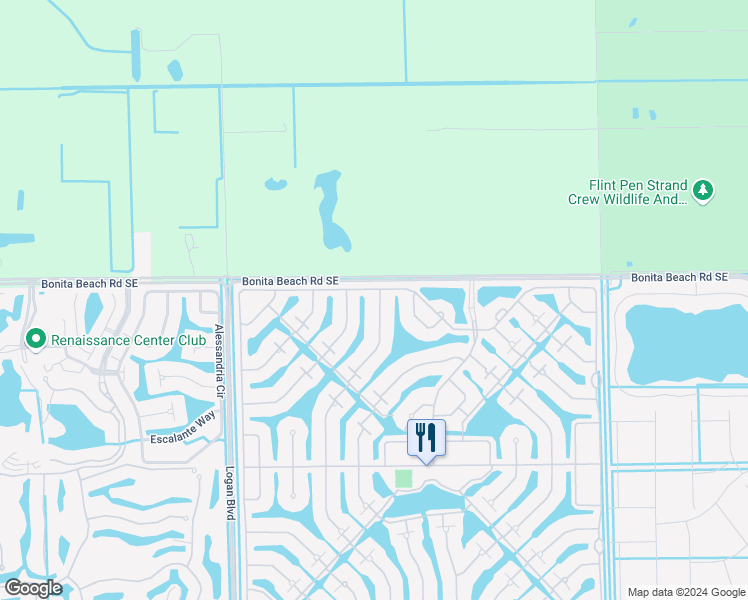 map of restaurants, bars, coffee shops, grocery stores, and more near 28004 Quiet Water Way in Bonita Springs