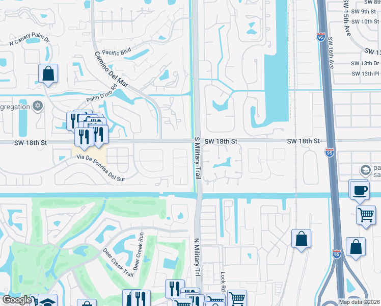 map of restaurants, bars, coffee shops, grocery stores, and more near 23329 Lago Mar Circle in Boca Raton