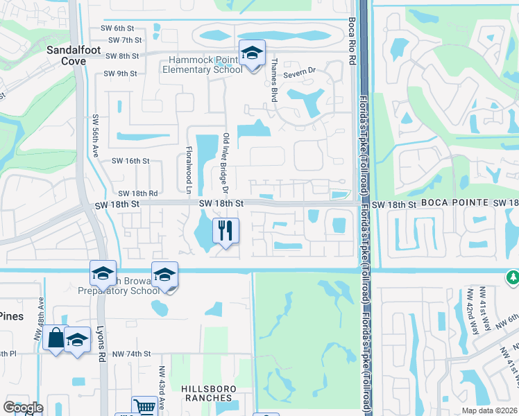 map of restaurants, bars, coffee shops, grocery stores, and more near 8387 Garden Gate Place in Boca Raton