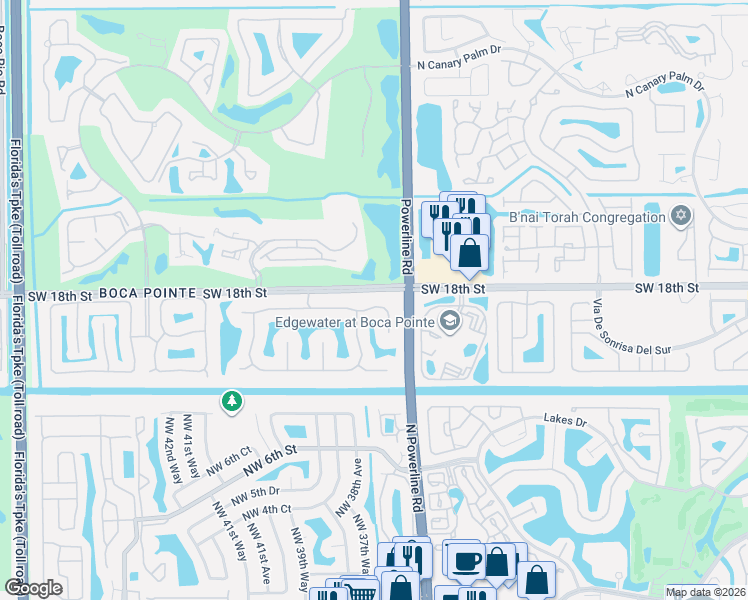 map of restaurants, bars, coffee shops, grocery stores, and more near 7171 Mariana Court in Boca Raton