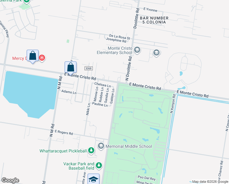map of restaurants, bars, coffee shops, grocery stores, and more near 5203 North Doolittle Road in Edinburg