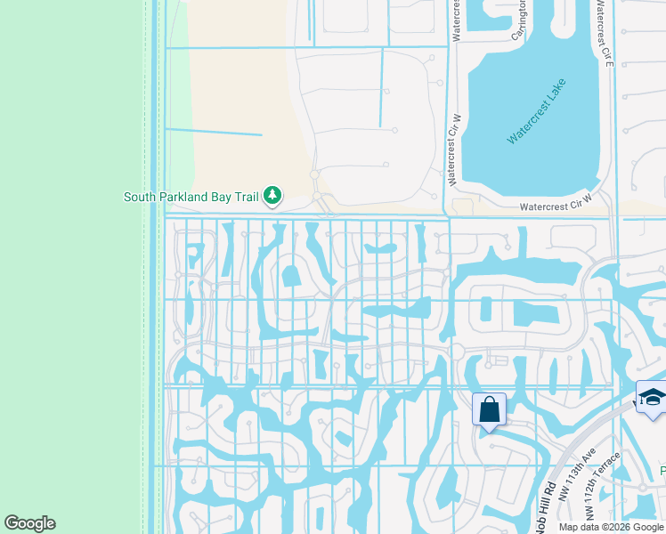 map of restaurants, bars, coffee shops, grocery stores, and more near 8213 Northwest 121st Way in Parkland