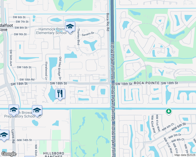 map of restaurants, bars, coffee shops, grocery stores, and more near 8141 Scenic Turn in Boca Raton