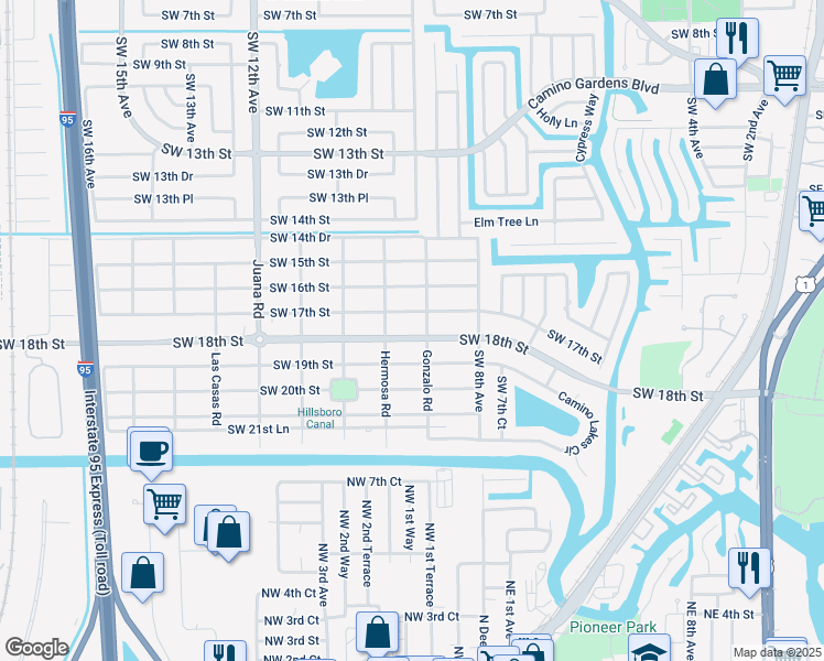 map of restaurants, bars, coffee shops, grocery stores, and more near 931 SW 18th St in Boca Raton