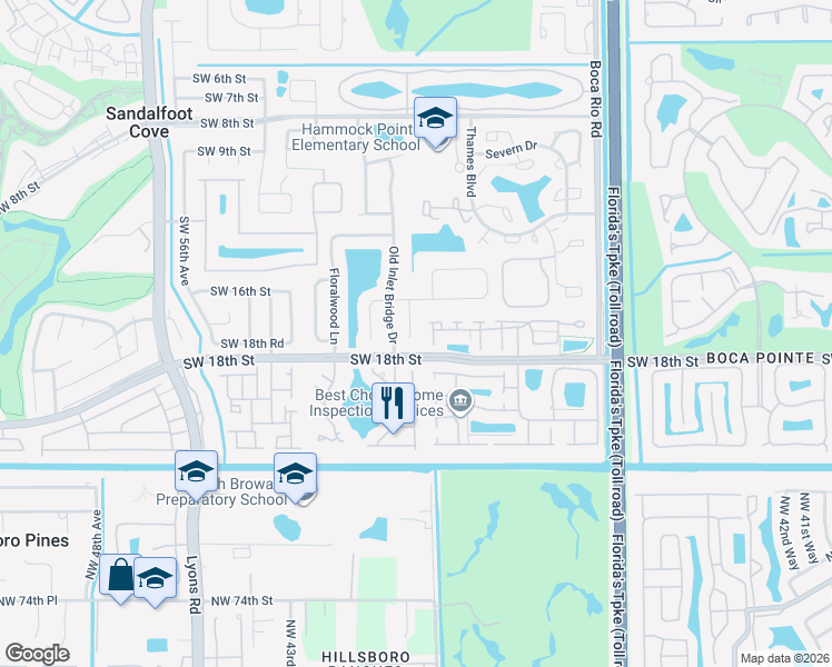 map of restaurants, bars, coffee shops, grocery stores, and more near 23212 Bentley Place in Boca Raton