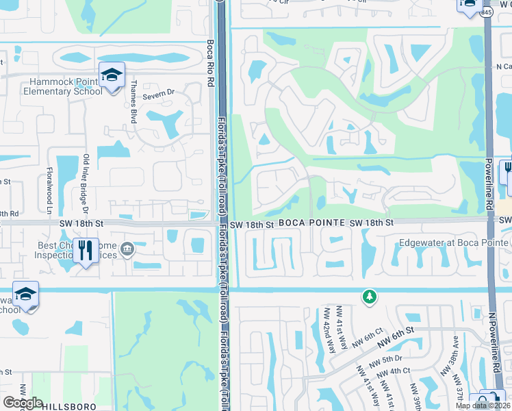 map of restaurants, bars, coffee shops, grocery stores, and more near 7818 La Mirada Drive in Boca Raton
