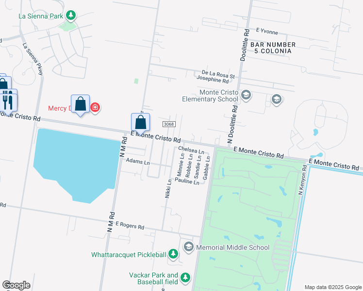 map of restaurants, bars, coffee shops, grocery stores, and more near 2809 Chelsea Lane in Edinburg