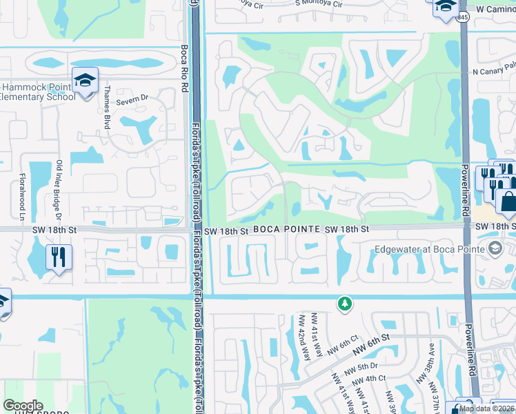 map of restaurants, bars, coffee shops, grocery stores, and more near 7752 La Mirada Drive in Boca Raton