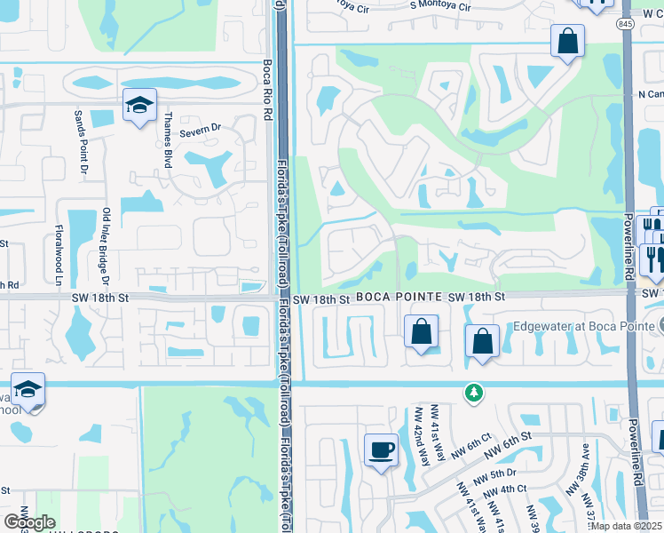 map of restaurants, bars, coffee shops, grocery stores, and more near 7781 La Mirada Drive in Boca Raton