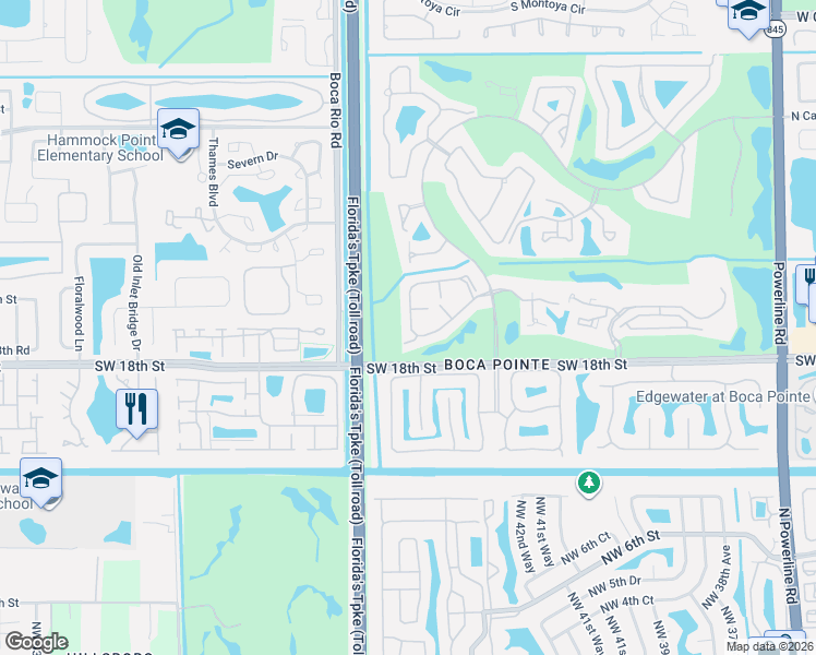 map of restaurants, bars, coffee shops, grocery stores, and more near 7828 La Mirada Drive in Boca Raton