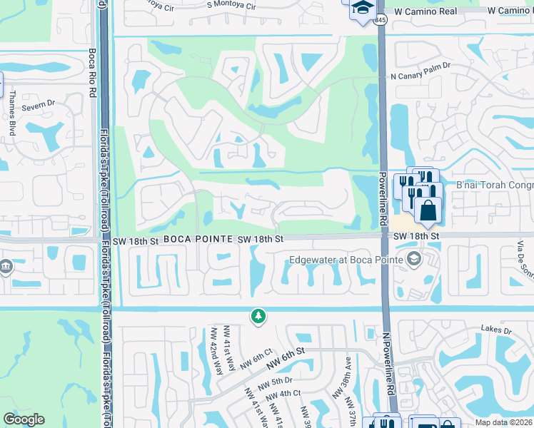 map of restaurants, bars, coffee shops, grocery stores, and more near in Boca Pointe