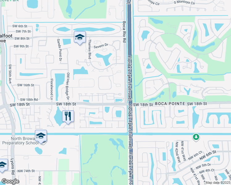map of restaurants, bars, coffee shops, grocery stores, and more near 8090 Cedar Hollow Lane in Boca Raton