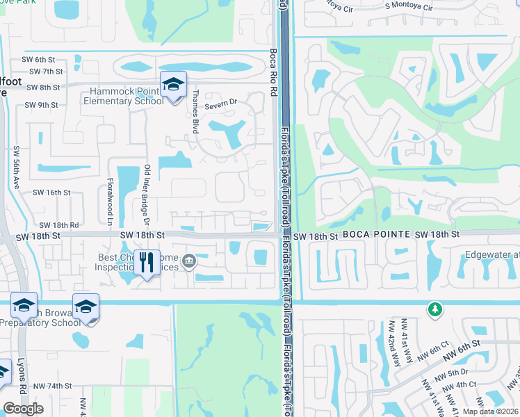 map of restaurants, bars, coffee shops, grocery stores, and more near 8090 Cedar Hollow Lane in Boca Raton
