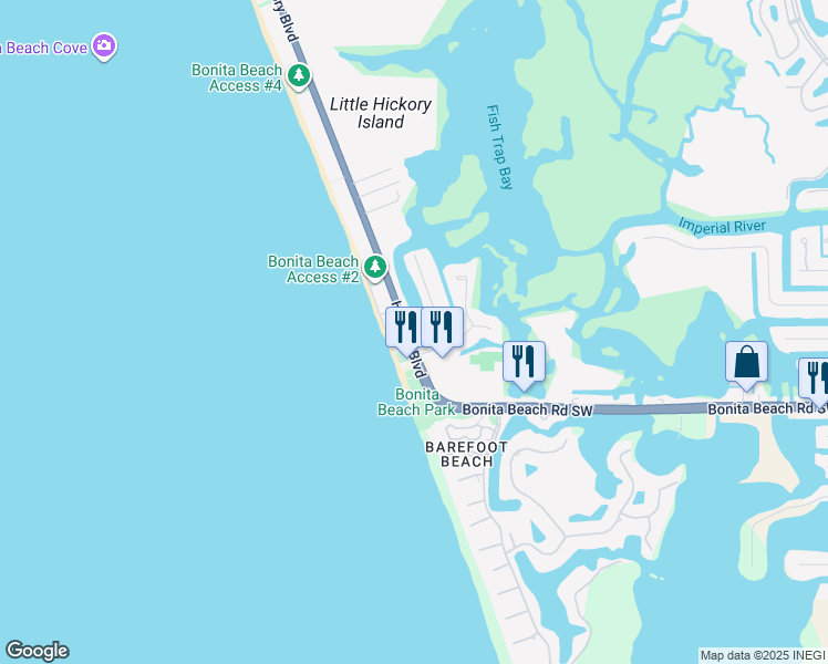 map of restaurants, bars, coffee shops, grocery stores, and more near 27851 Hickory Boulevard in Bonita Springs