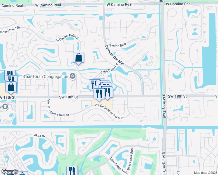 map of restaurants, bars, coffee shops, grocery stores, and more near 23212 Island View in Boca Raton