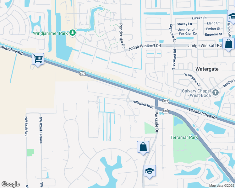 map of restaurants, bars, coffee shops, grocery stores, and more near 7447 South Blue Spring Drive in Parkland