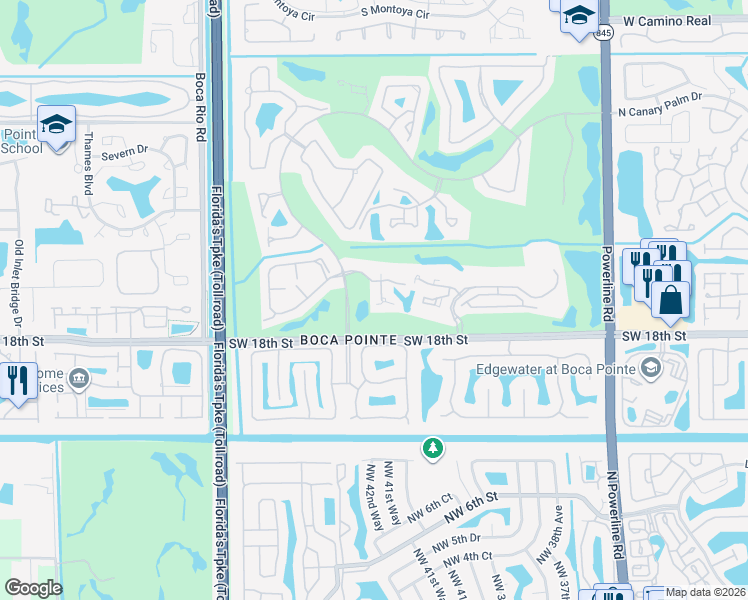 map of restaurants, bars, coffee shops, grocery stores, and more near 7630 Elm Ridge Drive in Boca Raton